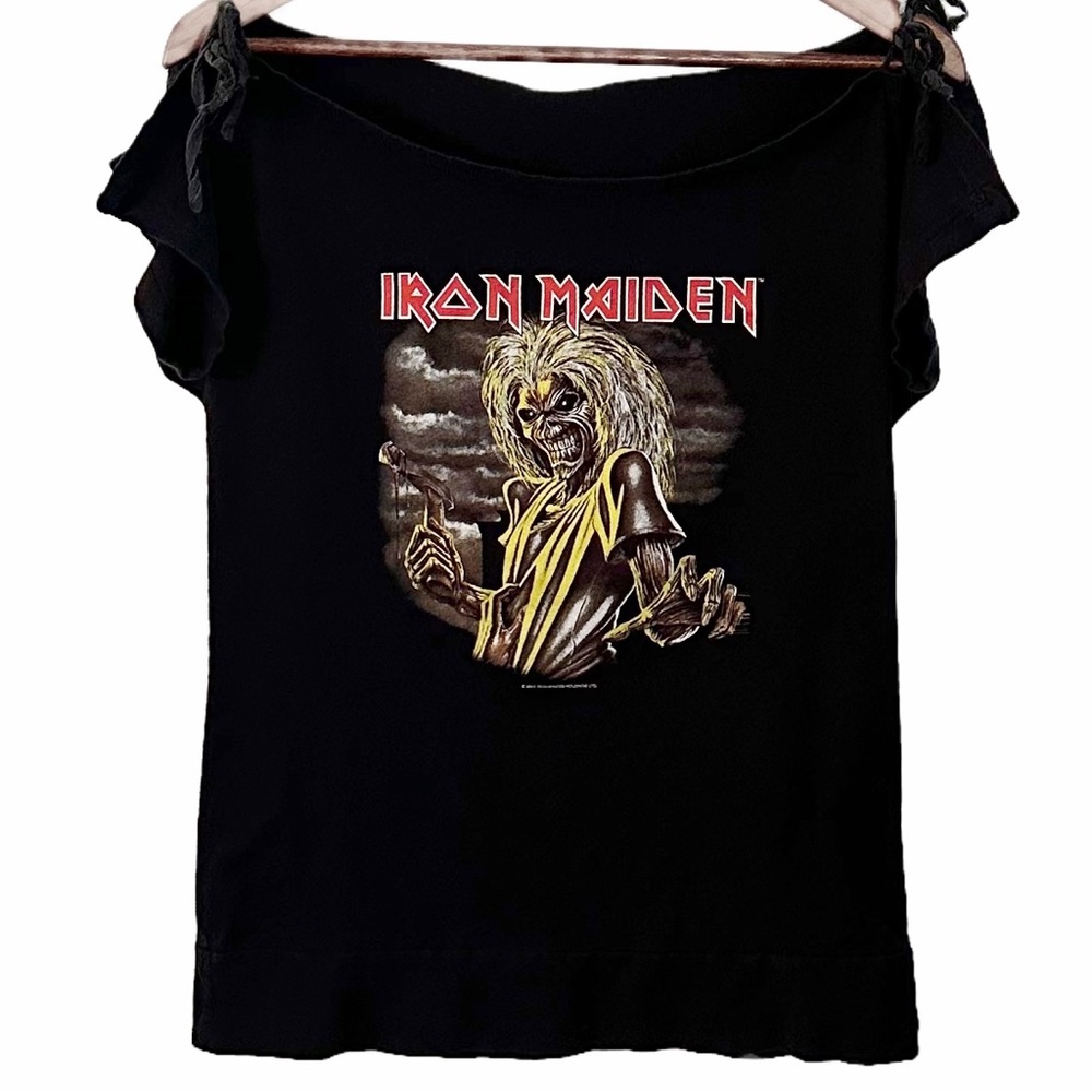 Vintage 2004 Iron Maiden Tie Shoulder Tee Size L - Picture 2 of 6